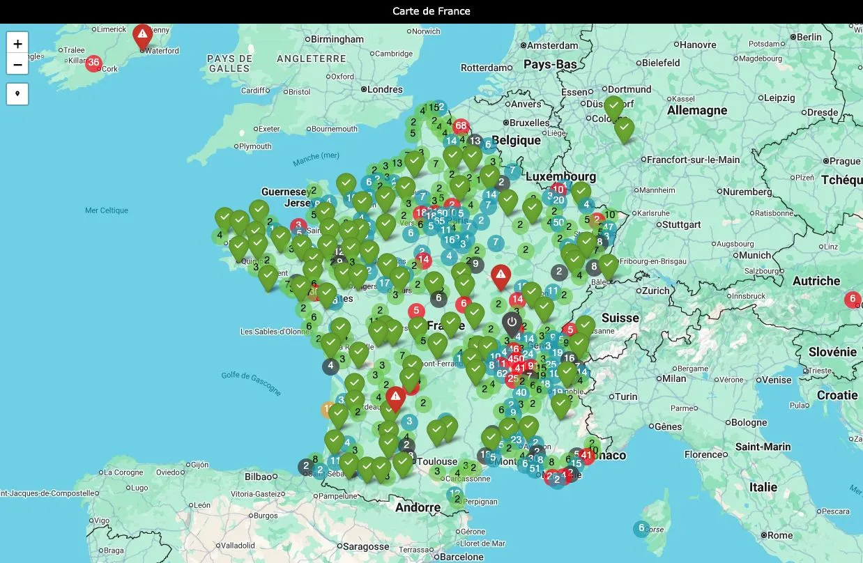 Carte de France — couverture nationale Transacom