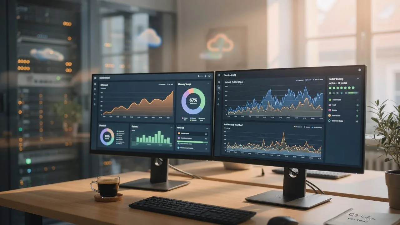 Supervision SNMP de serveurs VPS et Public Cloud — CPU, mémoire, disques, trafic